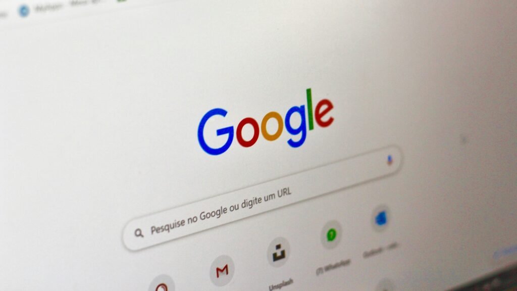 Imagem da página inicial de busca do Google.