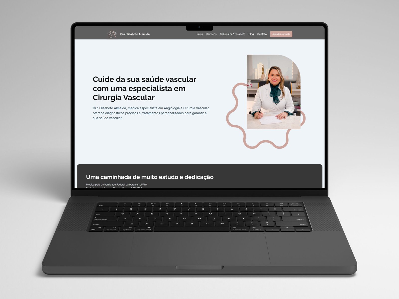 Imagem mostrando site profissional da Dra. Elisabeth Almeida